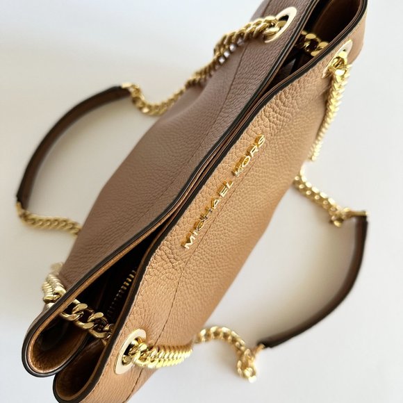 Michael Kors Jet Set Medium Pebbled Leather Chain Shoulder Bag - Picture 6 of 11